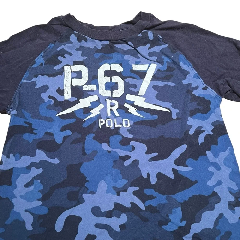 Polo by Ralph Lauren Kids Navy and Light Blue Camo Tee Boys 7